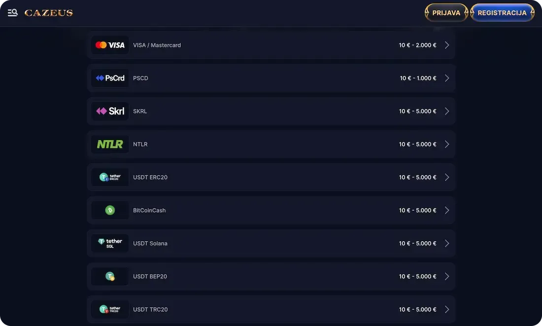 Cazeus Payments