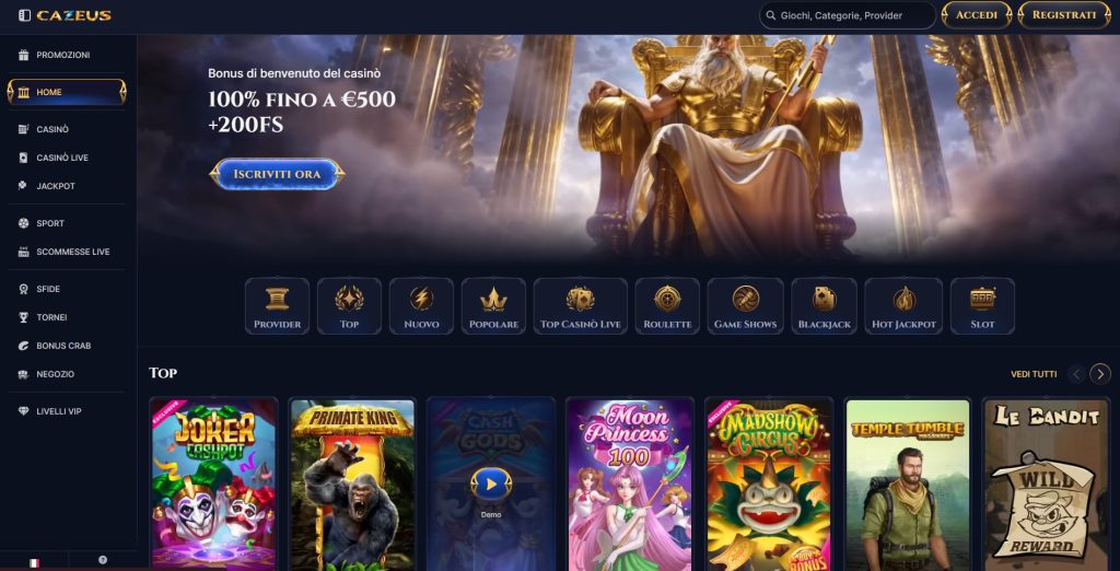 Cazeus casinò online